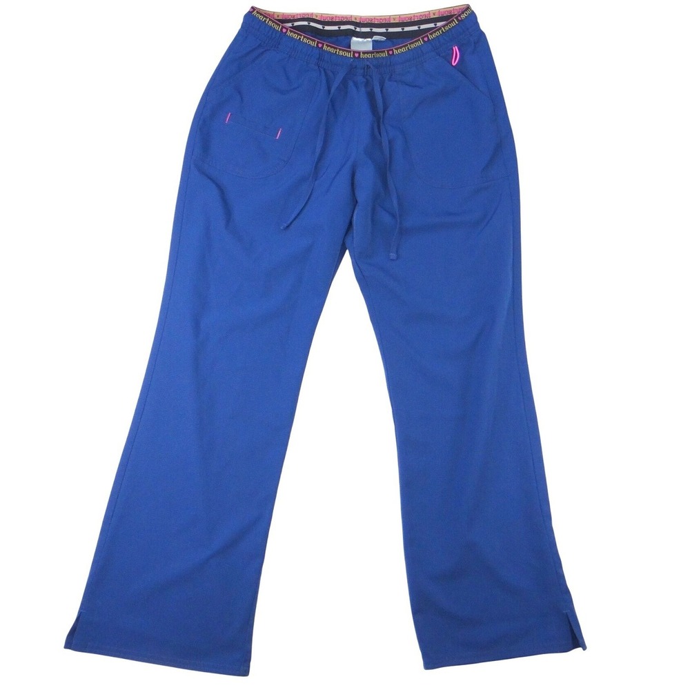 Heartsoul Petite‎ Blue Scrub Pants Drawstring Waist Pockets Flare Leg